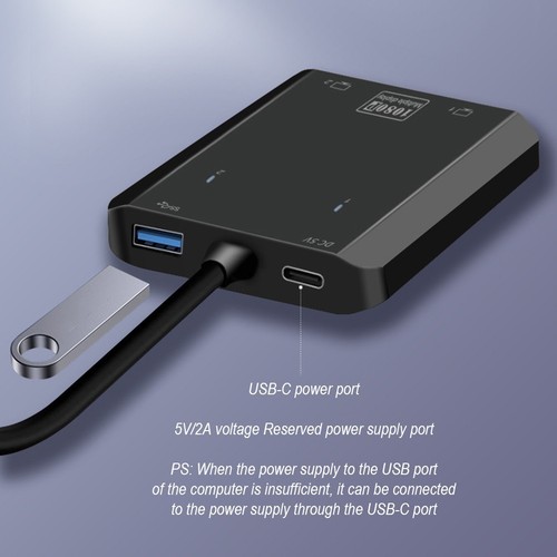 USB C USB A 3 0 Splitter for Connecting Two Monitors at For 1080p Resolution - Afbeelding 8 van 14
