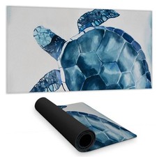 Begin Home Decor C1DM15319PPQBX 16 x 32 in. Blue Turtle Bathroom Desk Mat - H...