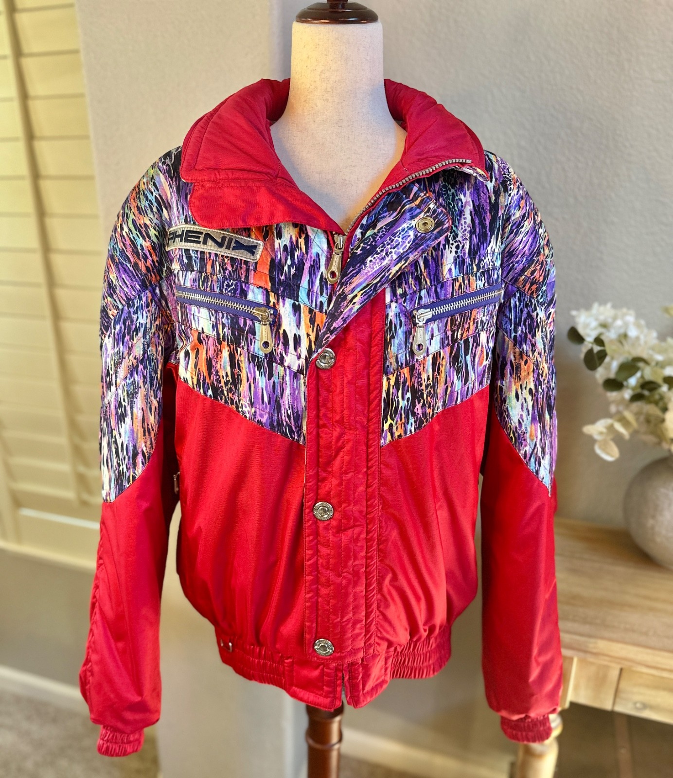 Vintage Phenix Ski Jacket Medium Made In Japan Retro 80s 90s Neon Snowboard