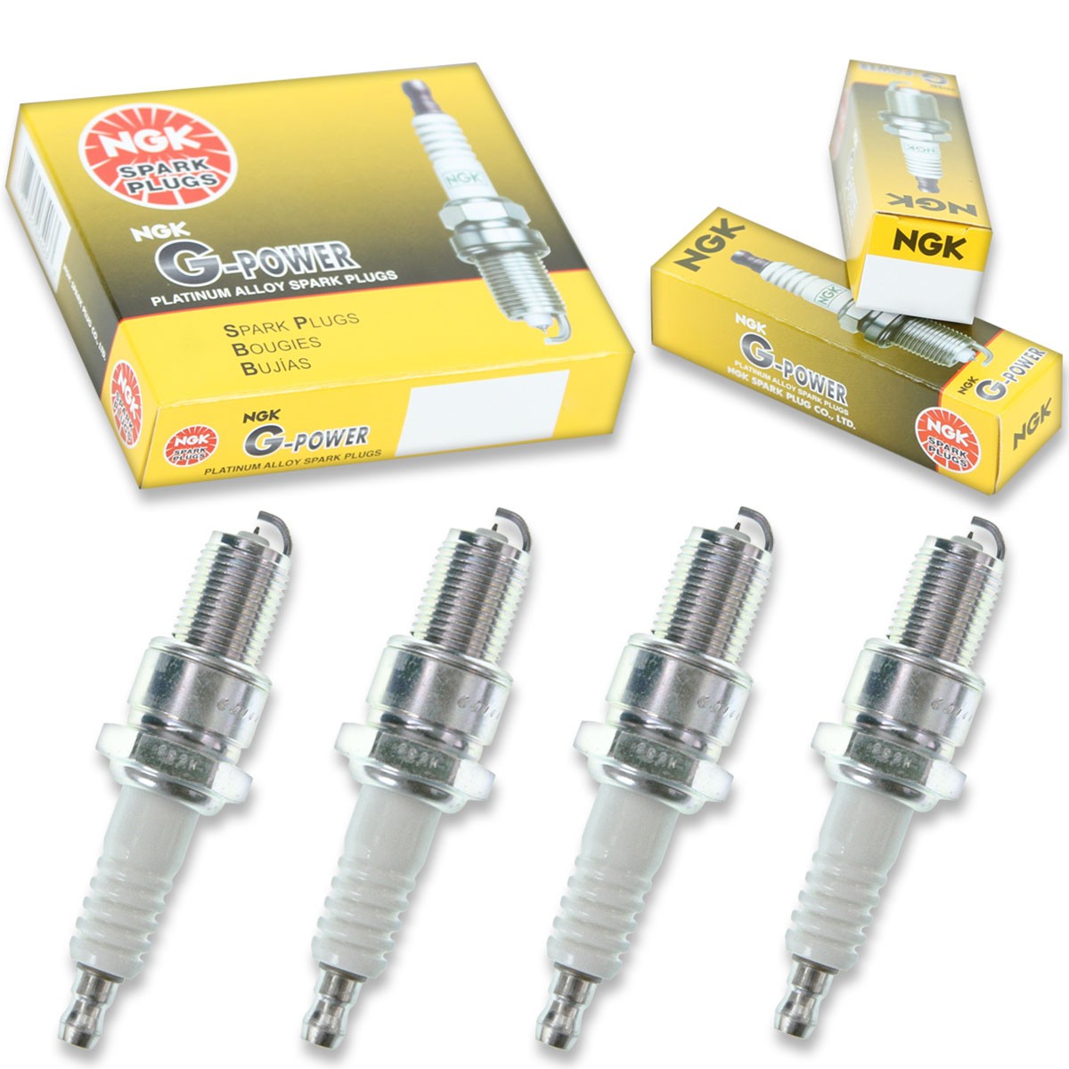 4 pcs NGK G-Power Spark Plugs for 1985-1993 Volkswagen Cabriolet 1.8L L4 - oj