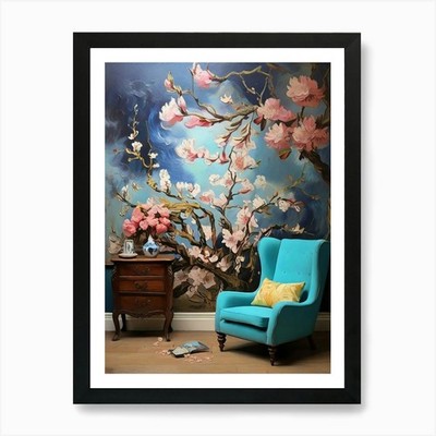 Kirschblüte Wandbild Kunstdruck Kunst gerahmt Wandbild Poster Leinwanddruck Bild