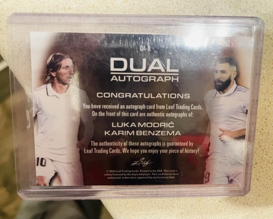 Leaf Ultimate Soccer 2022 Luka Modric Karim Benzema doble automático 2/2 Foto 4 de 4