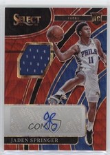 2021 Panini Select Rookie Jersey Red Wave Prizm Jaden Springer #RJ-JSP Auto 12z3
