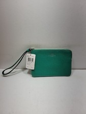 Coach Corner Zip Wristlet Wallet Green Cargo F58032 NEW  With Tags