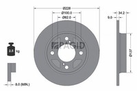 2X Pagid Bremsscheibe Voll Ø228Mm FüR Suzuki Swift V AZ Baleno FW EW