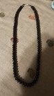 Vtg BLACK SPINEL Faceted NECKLACE Sterling Silver Double Clasp V3 Jewelers 20" — photo 1