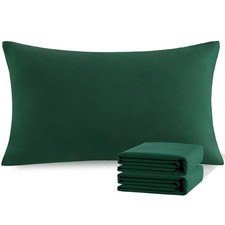 4 Pack Queen Pillowcases, Brushed Microfiber, Stain Resistant, Smooth, Green