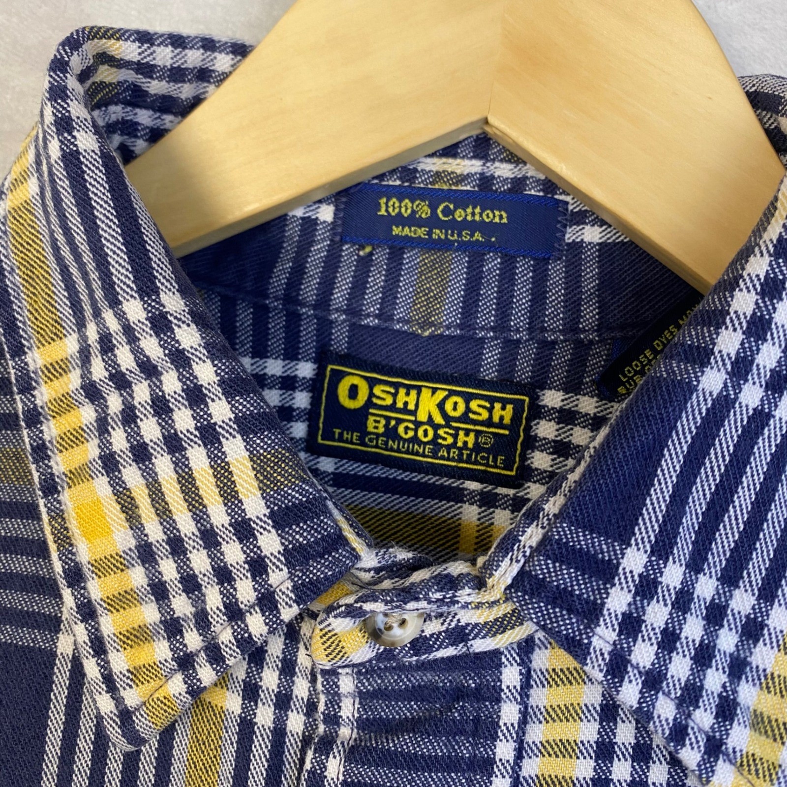 OshKosh B'Gosh Plaid Flannel Shirt Mens Long Sleeve Button Up Casual image 2