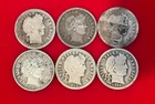 LOT OF (6) SILVER BARBER DIMES 1899, 1904, 1912-D, 1913, 1914-S, 1916 -Free Ship