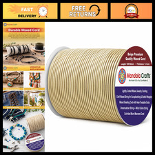 Beige 1.5mm Waxed Cord for Jewelry Making - 109 Yards, Crafting Supplies