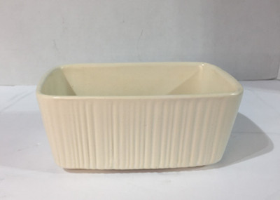 Vintage Hull U.S.A F467 Pottery Rectangular Planter Cream/White Jardinière Matte