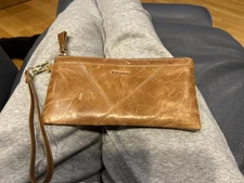 IVESIGN Leather Wristlet Zipper Clutch RFID  Card Holder