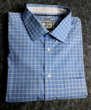Jos. A. Bank 1905 Men's Dress Shirt - Blue/White Plaid - Size 17-36 - New 