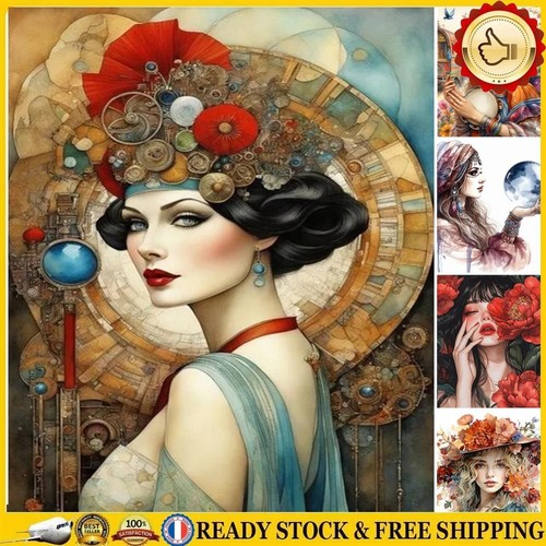 5D DIY Full Round Drill Diamond Painting Girl Kit Home Decor Art Craft ...