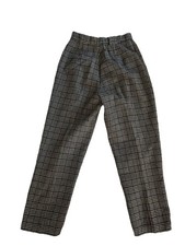 Vintage Black and White Plaid Women  s Dress Pants High Waisted Size 6 Petite 90s