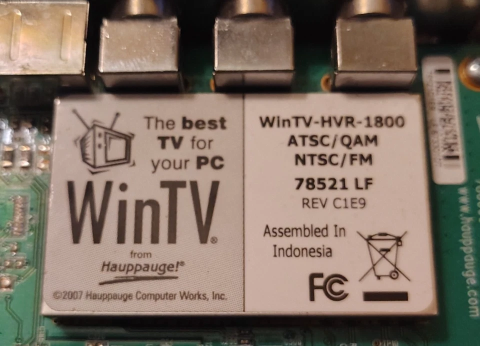 Hauppauge WinTV WinTV-HVR-1800 NTSC TV Tuner Card 78521 LF - Image 2 of 4