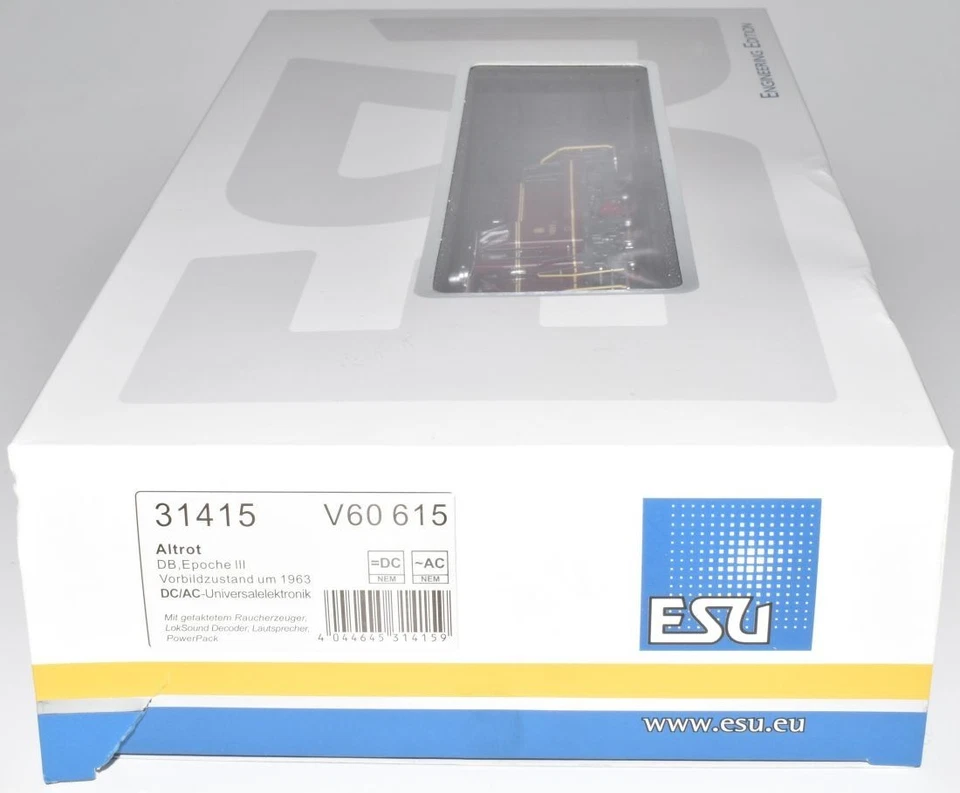 ESU H0 31415 V60 615 Diesellok rot (BR 260) Digital mit Sound/Rauch AC/DC in OVP - Bild 2 von 4