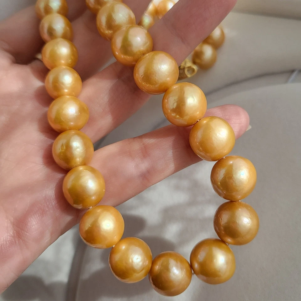 ENORME colección de collar de perlas de oro natural del Mar del Sur