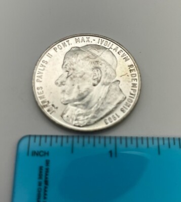 1983 JOANNES PAVLVS II Pont. Max POPE JOHN PAUL II Silver Tone Token | eBay