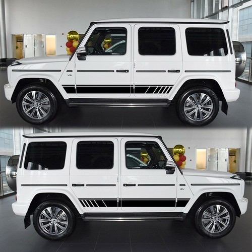 2pcs Sports Racing Shadow Stripe Decal Graphic Truck Car Body Side Door Stickers - Picture 5 of 8