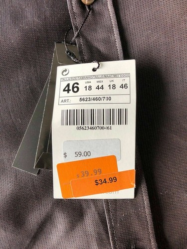 Zara Man Button Down Shirt Mens 18 Dark Brown Long Sleeve - Picture 6 of 7
