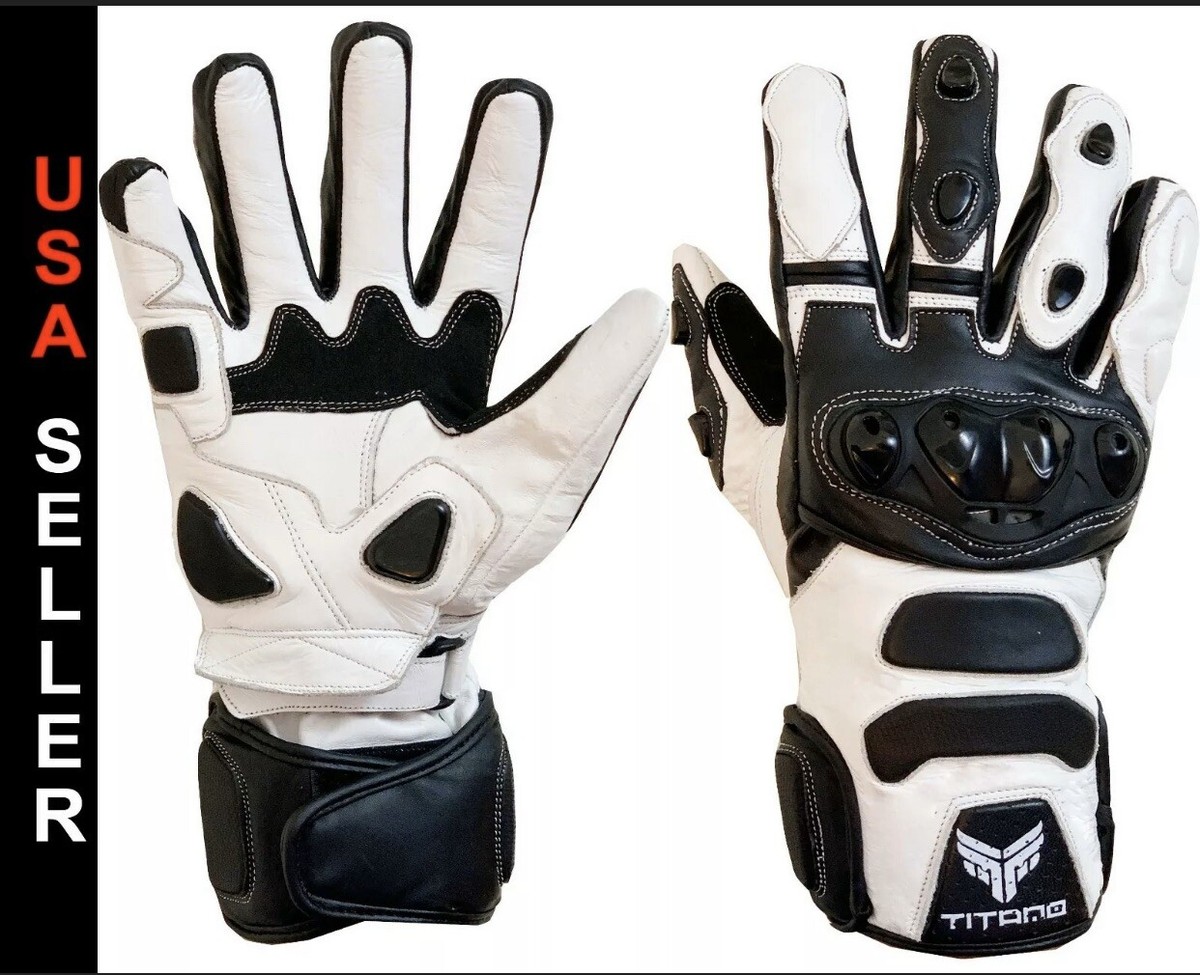Motorbike Motorcycle Gloves Bike Real Leather CE Armored