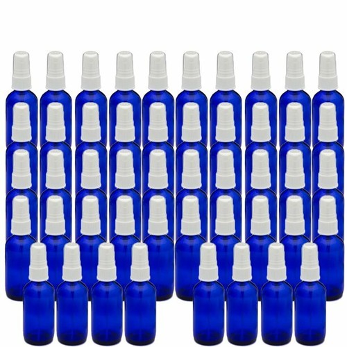 2oz Cobalt Blue Glass Bottle with White Mist Sprayer - Choose Your Quantity - Bild 10 von 10