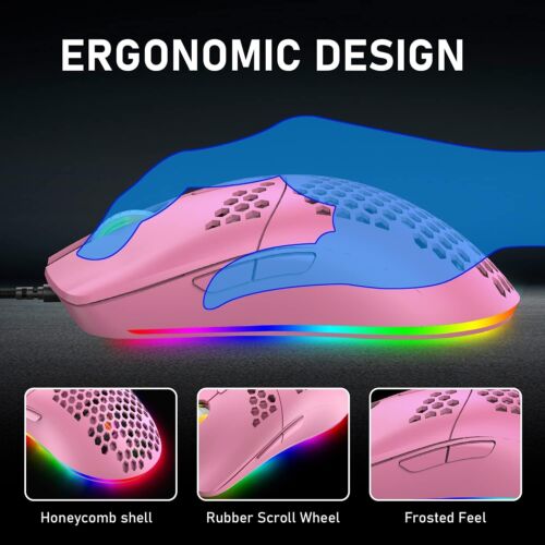 Juego de teclado y mouse para juegos de 61 teclas con cable FREEWOLF T60 con retroiluminación arco iris - Imagen 7 de 18