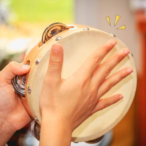 6 Inch Double Row Tambourine Handheld Musical Toy for Kids Educational Fun - Picture 5 of 11