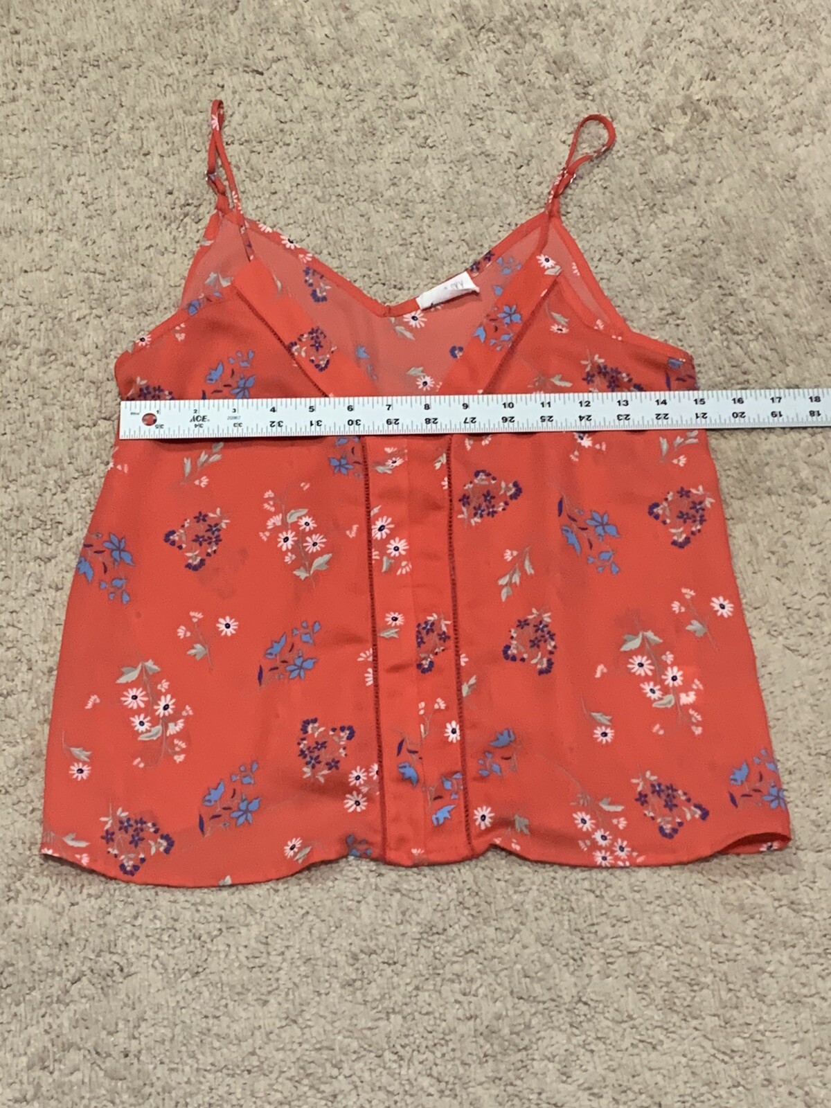 Sienna Sky Womens Shirt Size Small Red Floral Lightweight Flowy Camisole