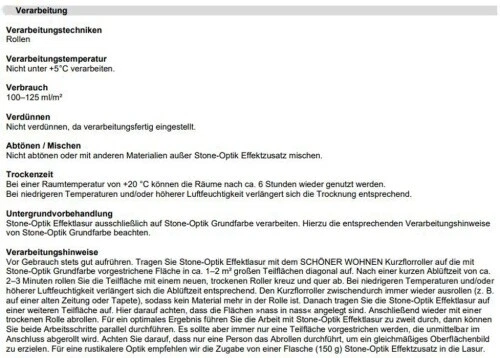 Stone-Optik Effektlasur Sandstein 1 l mit Effektzusatz und Roller - Bild 6 von 9