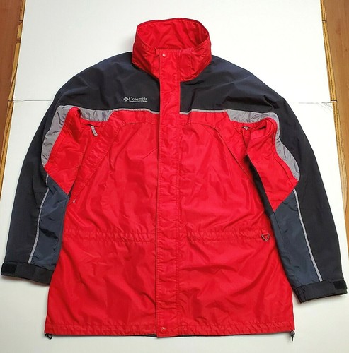 Columbia Mens Rain Jacket XLT Red Black 