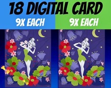 Topps Disney Collect Digital True Tink 9x Rare + 9x Uncommon Total 18 Card Lot