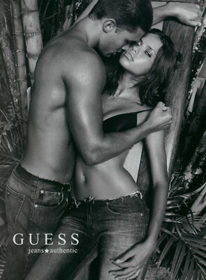 GUESS Adriana Lima Magazine Print Ad Advert Jeans BRA Lingerie Underwear 1P 2001