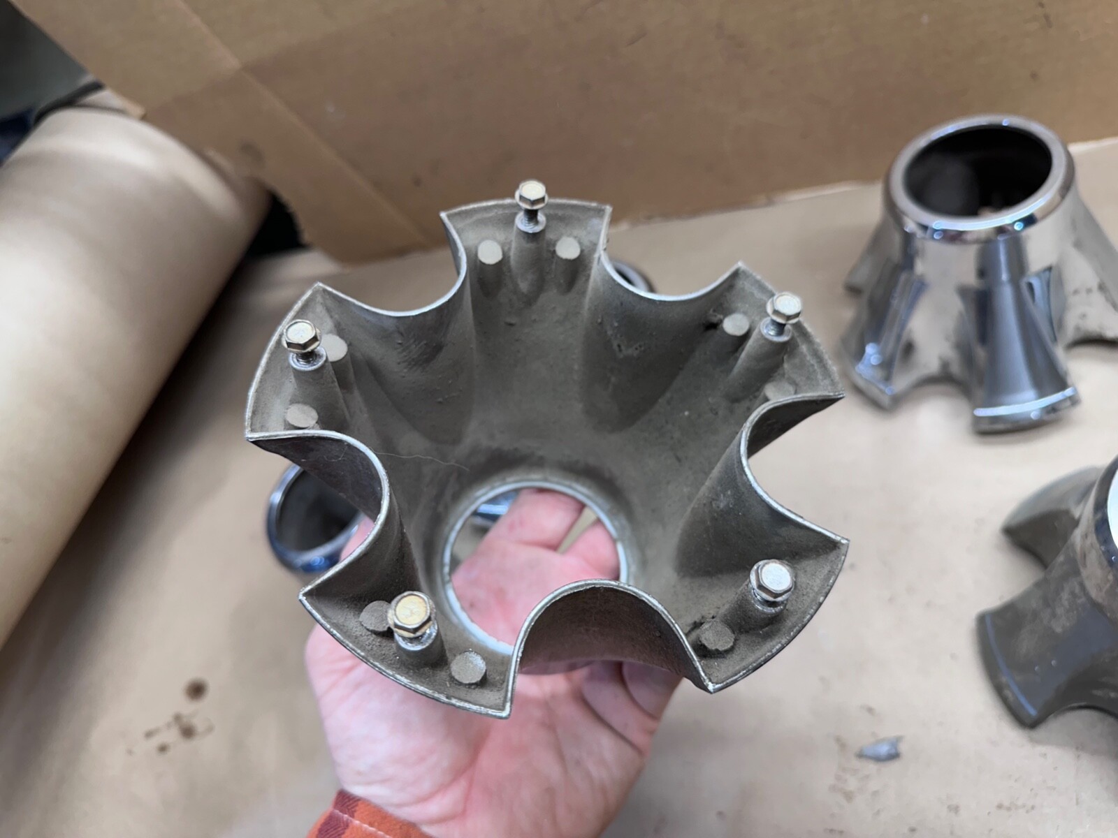 7686 Jeep CJ Laredo Chrome Wheel Center Caps CJ5 CJ7 CJ8 Hub Front