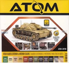 Mig Ammo #20730 ATOM Paint Set - StuG.III Ausf.G Exterior & Inter (12 Colors)