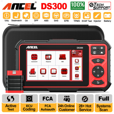 ANCEL DS300 Bidirectional Car OBD2 Diagnostic Scanner ECU Coding Key Programming