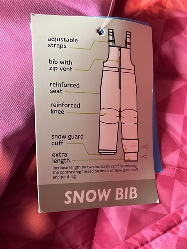 NUEVO CON ETIQUETAS Abrigo Rosa 4T Falls Creek Forrado de Vellón Y Rosa Babero Traje de Nieve Cremallera Y Botón - Imagen 4 de 6