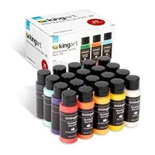 Outdoor Acrylic Paint, 60ml (2oz) Bottle, Set of 20 Unique Colors (B22)