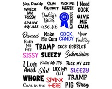 32 BDSM Temporary Tattoos Adult Body Art for Master Slave Kinky Sex Naughty XXX