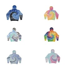 Tie Dye Multicolor Cloud Hoodies, Adult S to XXXL, L/S, Pockets No Zipper