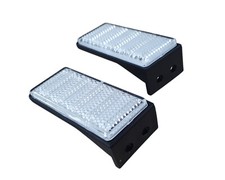 2x Rückstrahler weiß mit Halter zum Schrauben 76 x 34 mm - Prüfzeichen Reflektor