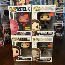 Funko Pop Comics Saga / Once Upon A Time Belle/ Captain Hook Lot Of 4 Box 118
