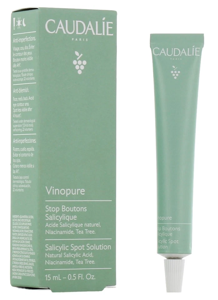 CAUDALIE Vinopure salicylic spot solution 15ml -NEW & FREE POSTAGE