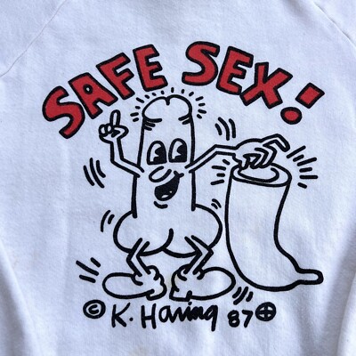 80s USA製 Keith Haring SAFESEX Tシャツ スペシャル Vintage Keith Haring Safe Sex 1987 Crewneck Sweater - VERY