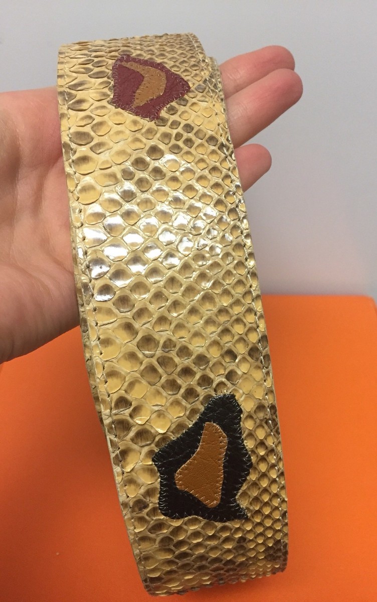 Carlos Falchi Wide Snakeskin Belt | eBay display picture 1