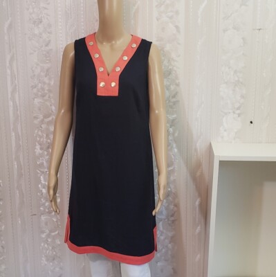 NWT Tommy Hilfiger Sleeveless Linen Dress, Size 2, Blue and Orange Colors |  eBay