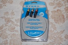 3ft Dynex DX-AV060 RCA Premium Gold-Plated Composite Audio/Video A/V HDTV Cable