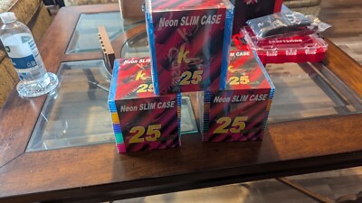 Neon Storage Cases DVD or CD 25 Pack Slim Case Jewel Case Khypermedia Sealed New