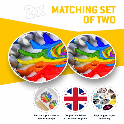2 x Vinyl Stickers 20cm - Swirled Paint Artistic Art Cool Gift #3739 - Picture 2 of 9